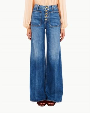Ulla Johnson Gwynne Wide Leg Jean - Blue
