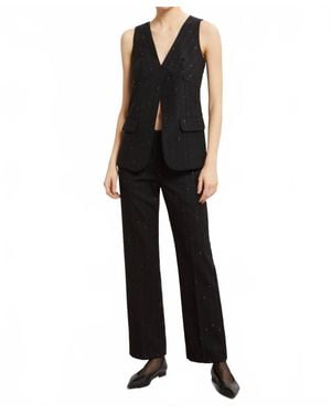 Ottod'Ame Pinstripes Straight Pants - Black