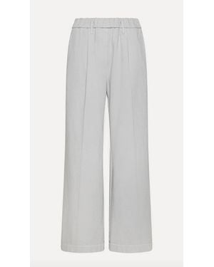 forte_forte Fluid Cotton Bull Regular Waist Pants - White