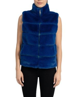 Love Token Vince Faux Fur Vest - Blue