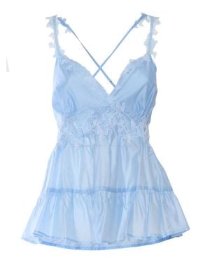 Ermanno Scervino Light Top With Lace - Blue