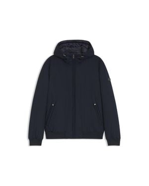 BOSS Water-Repellent Padded Jacket With Double B Monogram - Blue