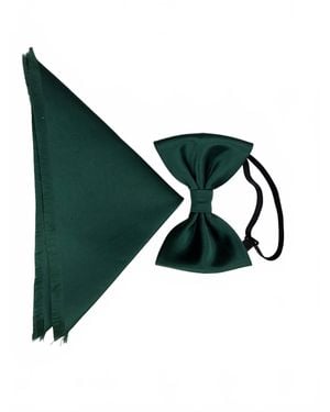 Quiet Luxury Bow Tie And Pocket Piece - Green