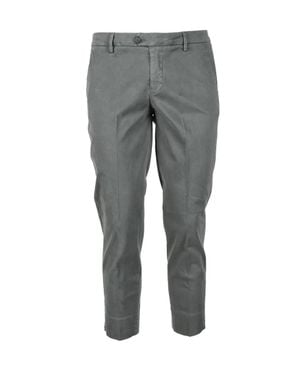 Bonheur Tailored Cotton Stretch Pants With Modern Fit - Gray