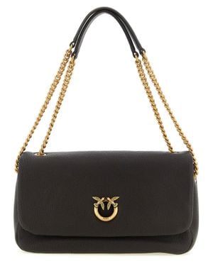 Pinko Lamb Leather Shoulder Bag - Black