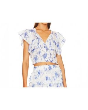 LoveShackFancy Nora Top - Blue