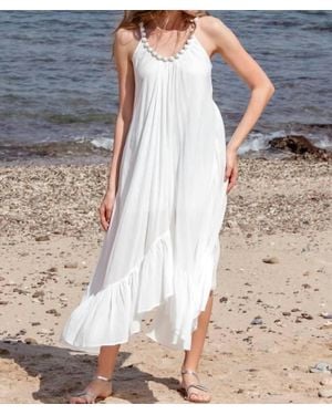 Scarlett Poppies Cirkelina - Pearl Decorated Volume Strap Dress - Blue