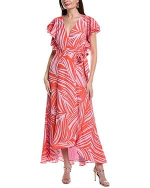 Hutch Midi Wrap Dress - Red