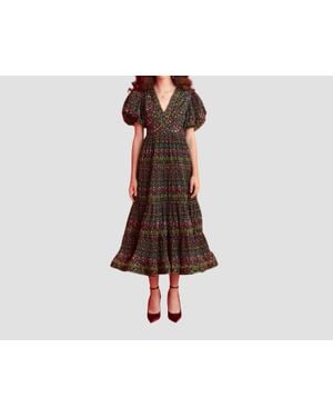 Celiab Celestia Floral Midi Dress - Black