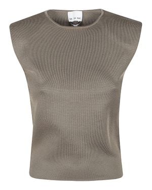 Sa Su Phi Sculpted Shoulder Top - Gray