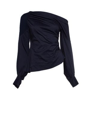 Peter Pilotto Dark Assymetric Off Shoulder Top - Blue
