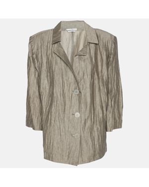 Marina Rinaldi Texture Linen Blend Blazer - Natural