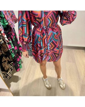 Mary George Geometric Harper Dress - Red