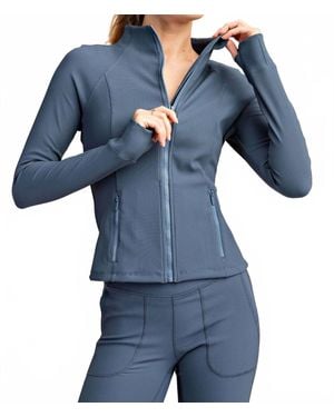 Rae Mode Arlene Ribbed Jacket - Blue