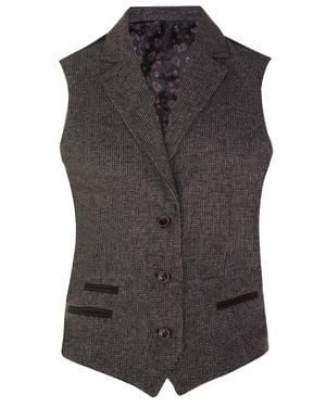 Oliver Tweed Tweed 1920S Herringbone Waistcoat - Black