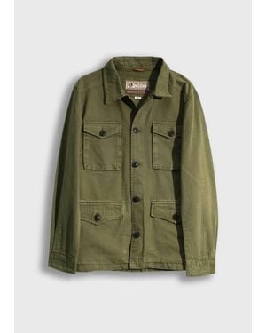 Iron & Resin Herringbone Military Jacket - Green