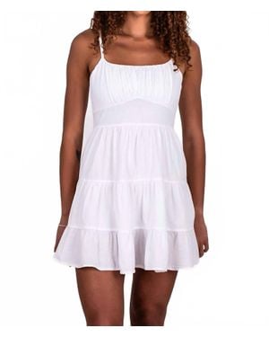 Blanco BY NATURE Tiered Tie Back Mini Dress - White