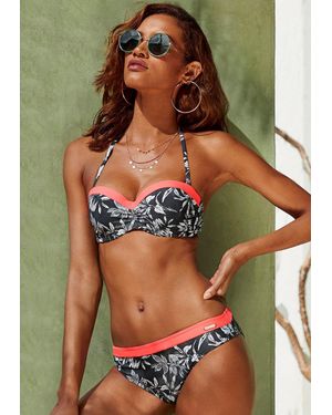 Lascana Printed Bandeau Bikini Top - Green