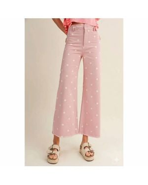 Clothing by IVE Priscilla Falling Petals Polka Trouser - Pink