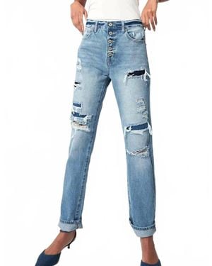 Kancan High Rise Boyfriend Jeans - Blue