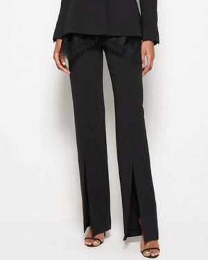 Jonathan Simkhai Ariah Front Slit Crepe Satin Pant - Black