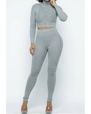HERA Nita Turtle Neck Knit Legging Set - Blue