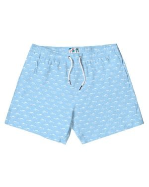 Bermies Print Swim Trunks - Blue