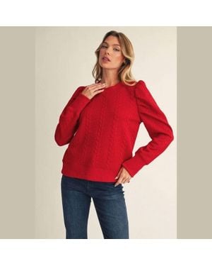 Jodifil Puff Shoulder Textured Top
