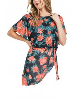 Mittoshop Short Sleeve Floral Top - Green