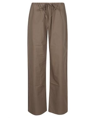 Matteau Drawcord Pant Wide-Leg Matte Pants - Brown