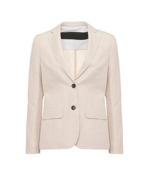 Rrd Ivory Lynco Wom Flap Pockets Blazer - Natural