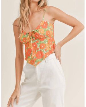Sadie & Sage Summer Forever Tie Front Camisole Top - Orange