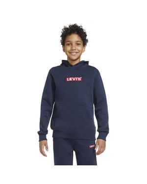 Levi's Boys Hoodie Box Tab Graphic Long Sleeve Pullover Gbo282 - Blue
