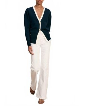 Veronica Beard Cillian V-Neck Cardigan - Blue
