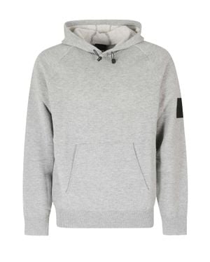 OUTHERE Oak Drawstring Kangaroo Pocket Brushed Wool Hoodie - Gray