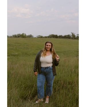 Skies Are Blue Satin Button Up Top - Green