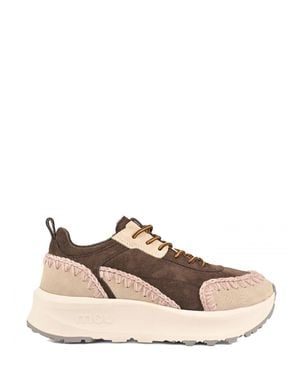 Mou Whipstitch Chunky Sole Sneakers - Pink