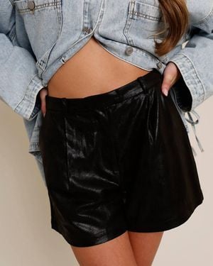 FRNCH Shani Pleated Shorts - Black