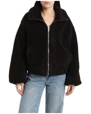 Free People Get Cozy Teddy Jacket - Black