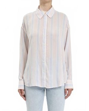 DAZE Lotus Back Tie Button Up - White