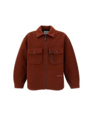 and wander Shaggy Wool-Blend Zip Jacket - Red