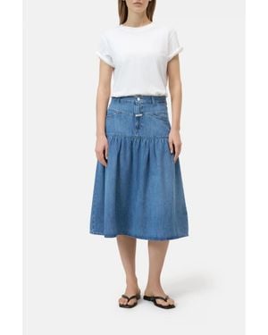 Closed Balloon Denim Skirt - Blue