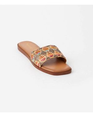 Seychelles Palm Oasis Slide Sandals - White