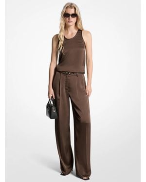 Michael Kors Drapey Satin Wide Leg Pants - White