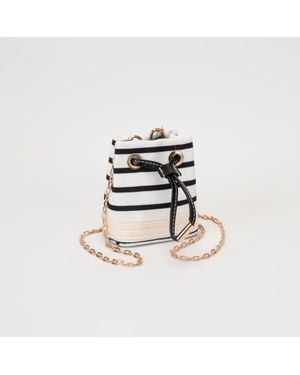 Fashnzfab Mini Canvas Drawstring Crossbody Bag - Black