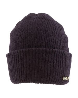 Van Palma Gaston Wool Beanie W 14K- Plated Brass Logo - Blue