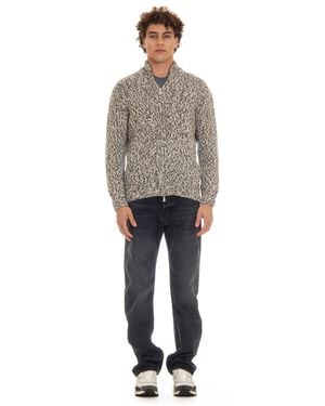 Eleventy Cashmere Moulinè Full-Zip Sweater - Blue