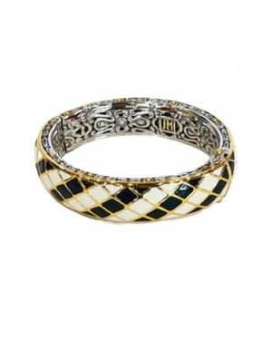 John Medeiros Lattice Collection Hinged Bangle - Gray