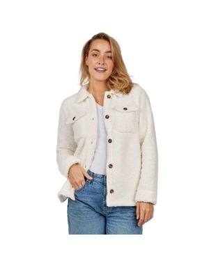Free Country High Pile Shacket - White