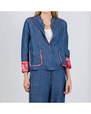 Aldo Martin's Janice Denim Button Front Jacket - Blue
